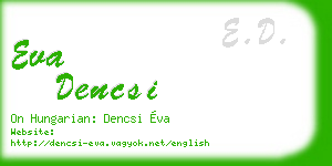 eva dencsi business card